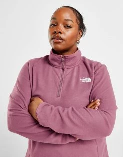The North Face Plus Size Glacier 1/4 Zip Fleece Rød