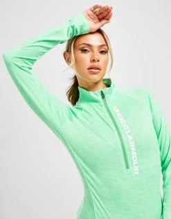 Under Armour Tech Wordmark 1/4 Zip Top Grøn