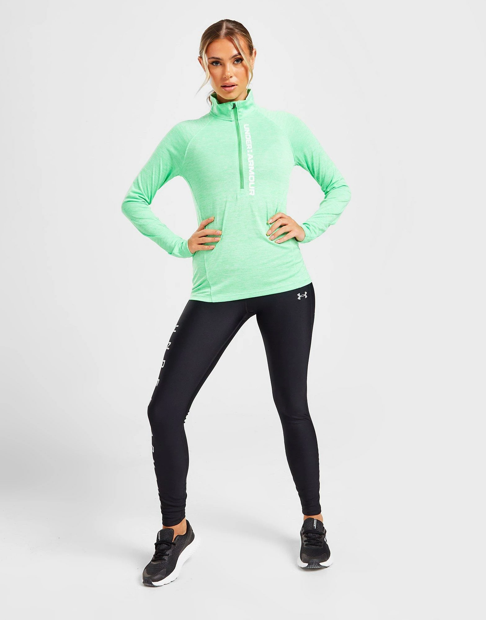 Under Armour Tech Wordmark 1/4 Zip Top Grøn - Billede 4