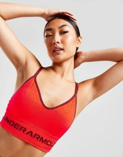 Under Armour Seamless Low Long Heather Sports Bra Rød