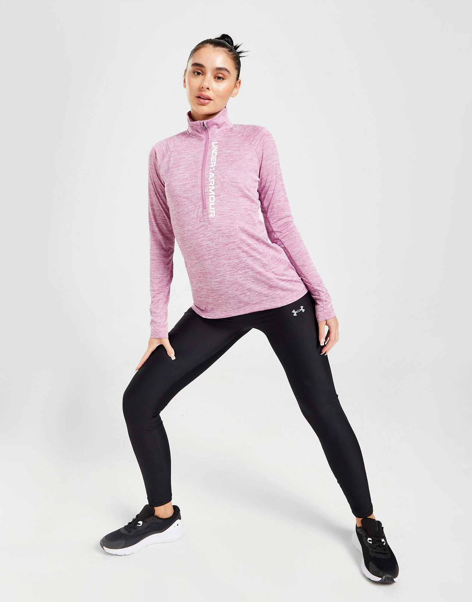 Under Armour Tech Wordmark 1/4 Zip Top Lilla - Billede 3