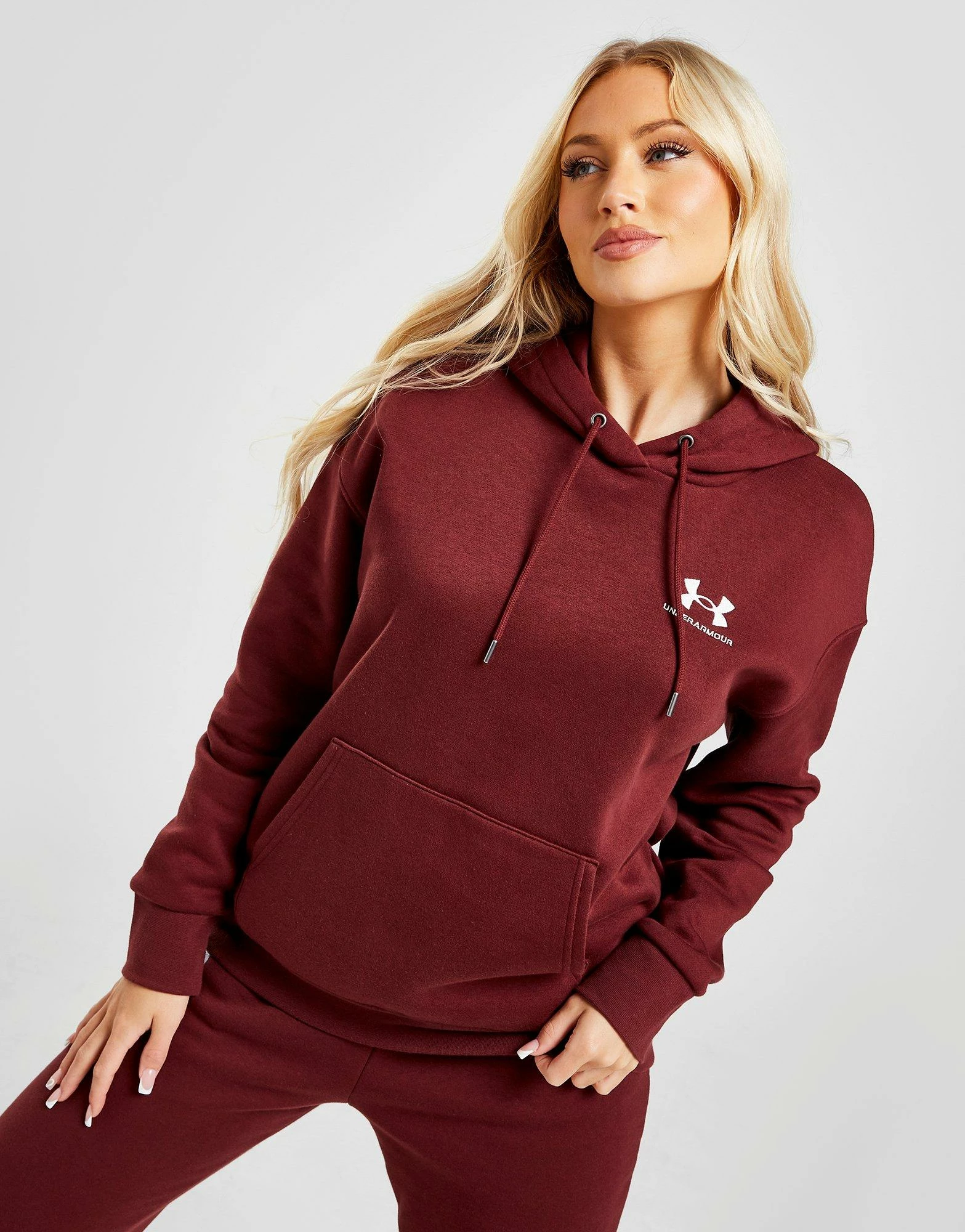 Under Armour Essential Fleece Ovearhead Hoodie Rød - Billede 2