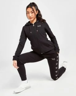 Emporio Armani EA7 Eagle Full Zip Hoodie Sort