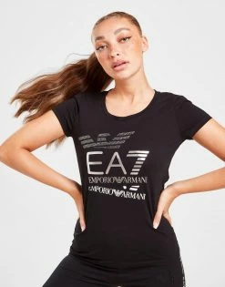 Emporio Armani EA7 Multi Logo T-Shirt Sort