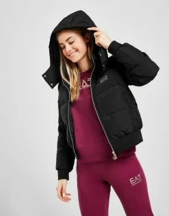 Emporio Armani EA7 Logo Padded Jacket Sort