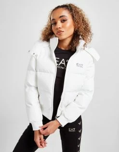 Emporio Armani EA7 Logo Padded Jacket Hvid