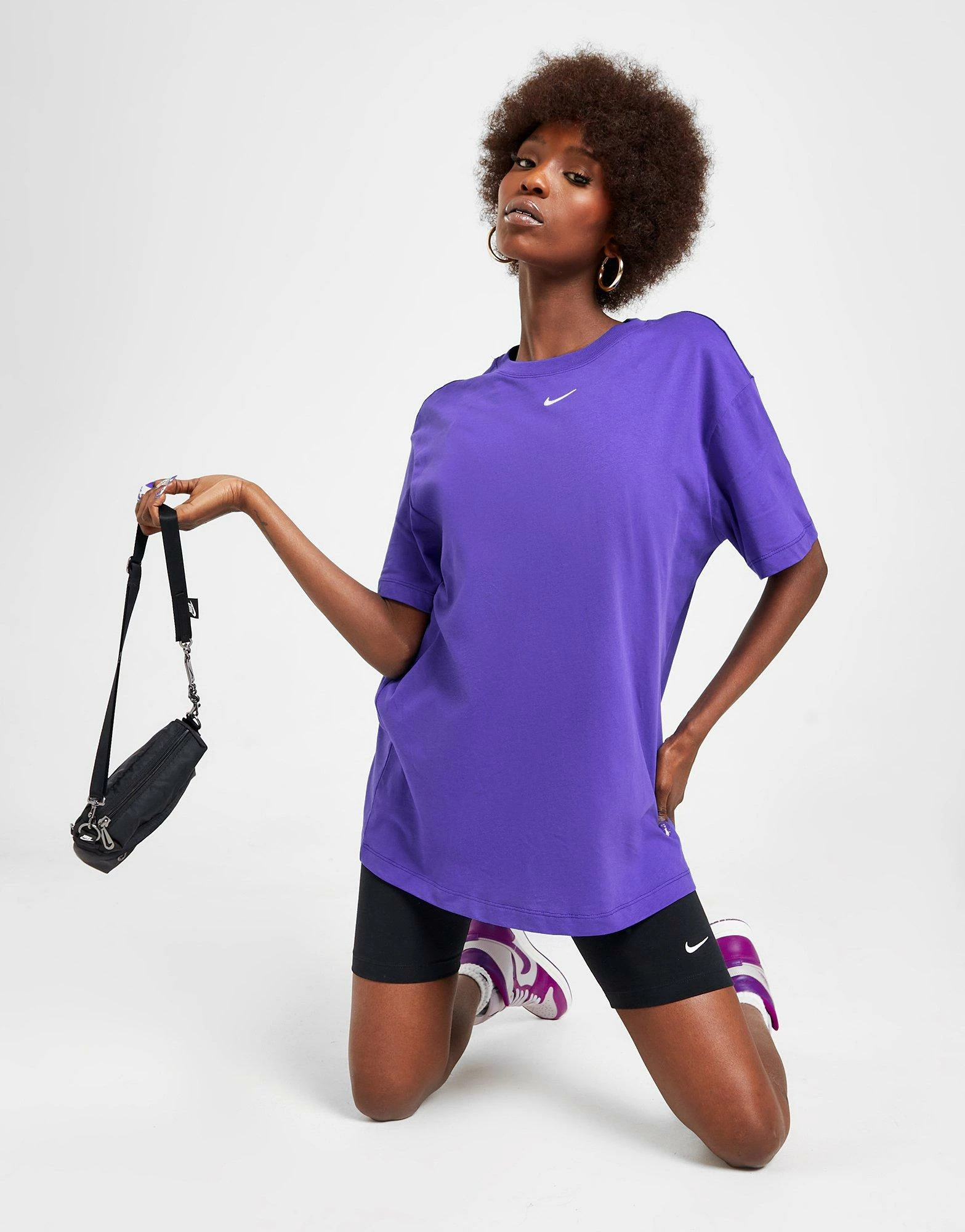 Nike Essential Logo Boyfriend T-Shirt Dame Blå