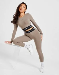 Nike High Waisted Logo Leggings Brun