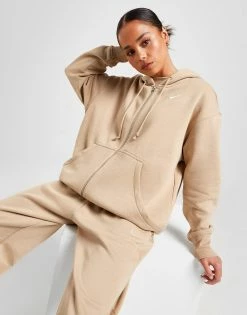Nike Phoenix Fleece Oversized Full Zip Hoodie Brun