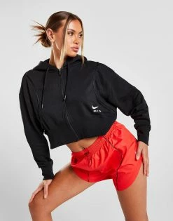 Nike Air Full Zip Fleece Hættetrøje Dame Sort