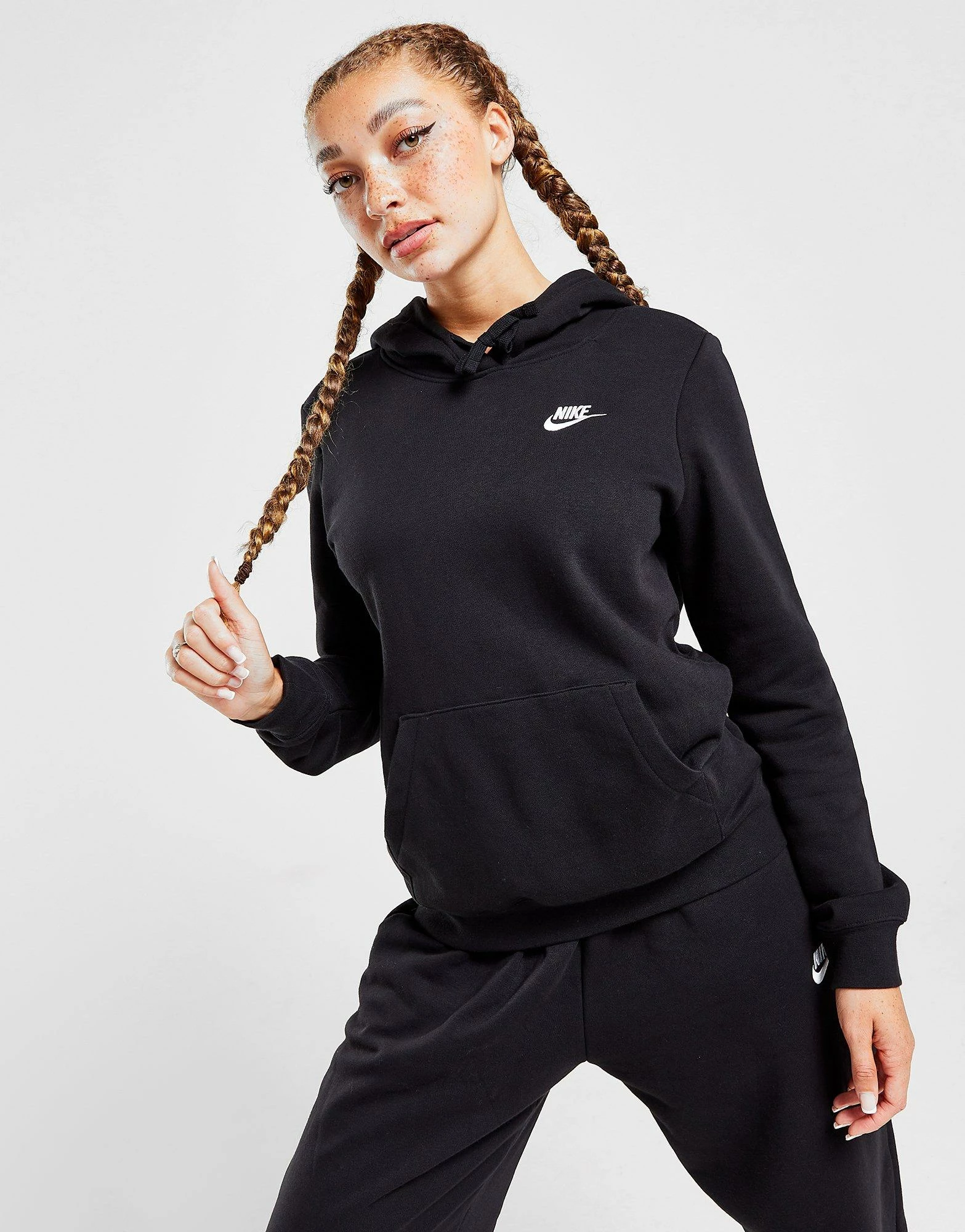 Nike Sportswear Club Fleece Overhead Hoodie Sort - Billede 2