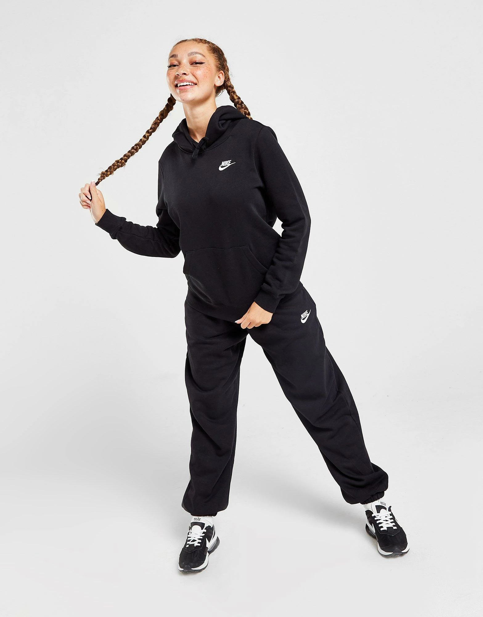 Nike Sportswear Club Fleece Overhead Hoodie Sort - Billede 5