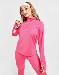 Adidas Glam 1/4 Zip Top Pink