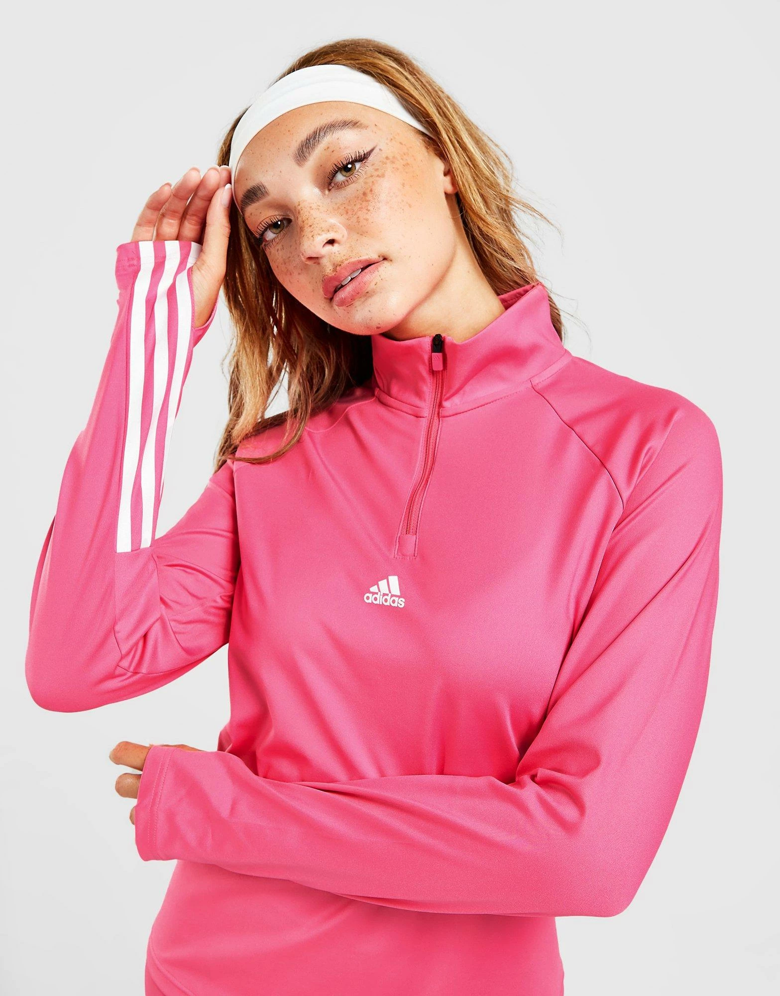 Adidas Glam 1/4 Zip Top Pink - Billede 2