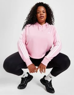 Adidas Core Crop Plus Size Hoodie Pink