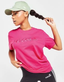 Adidas Originals Embroidered Boyfriend T-Shirt Pink