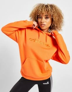 Adidas Originals Broderet Hættetrøje Dame Orange