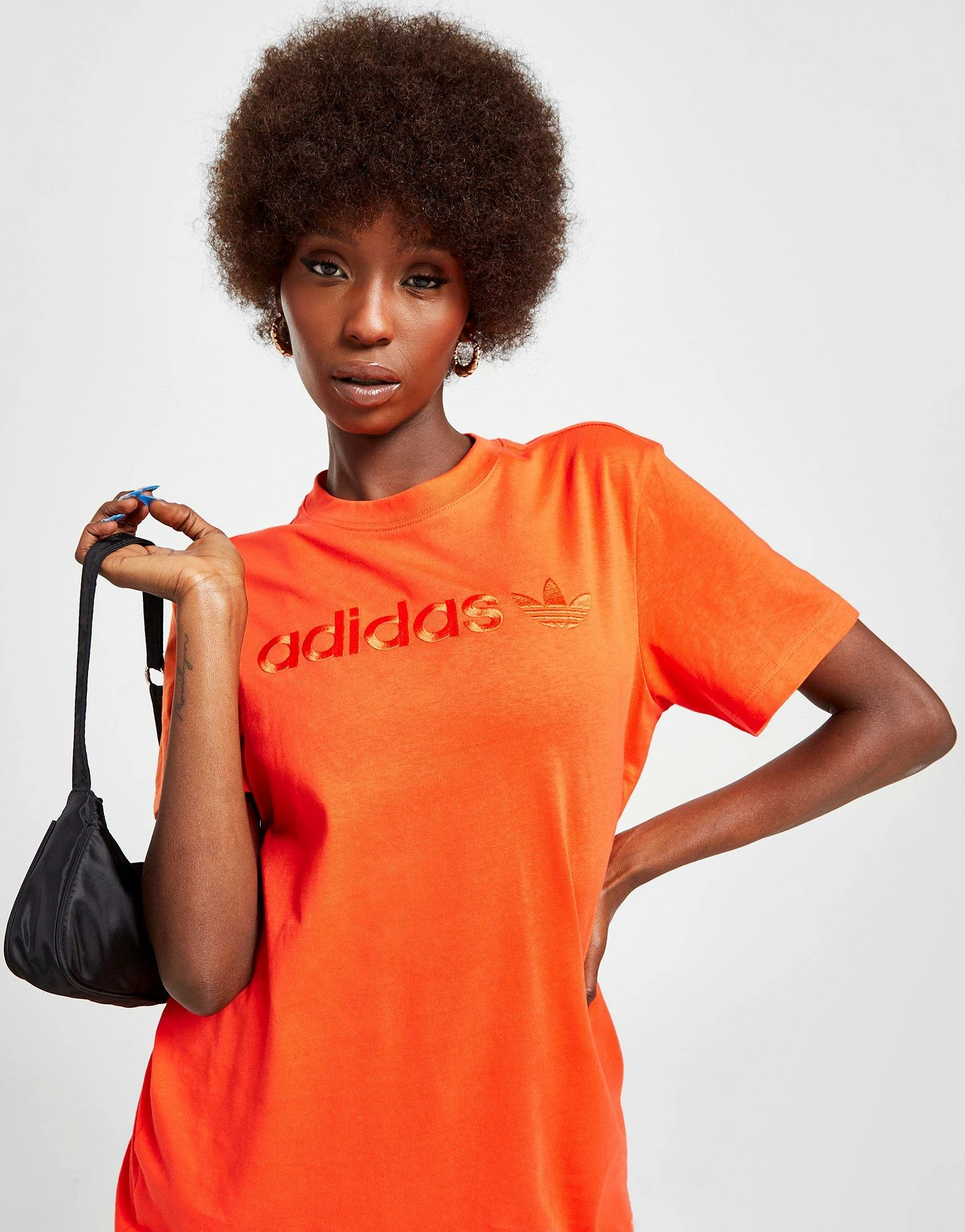 Adidas Originals Embroidered Boyfriend T-Shirt Orange