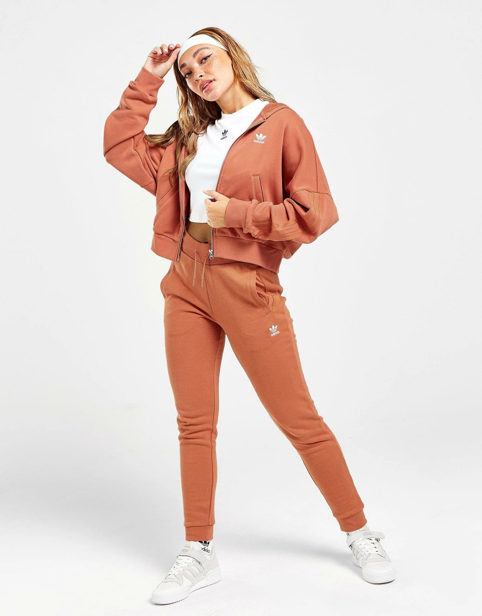 Adidas Originals 3-Stripes Full Zip Hættetrøje Pink - Billede 5