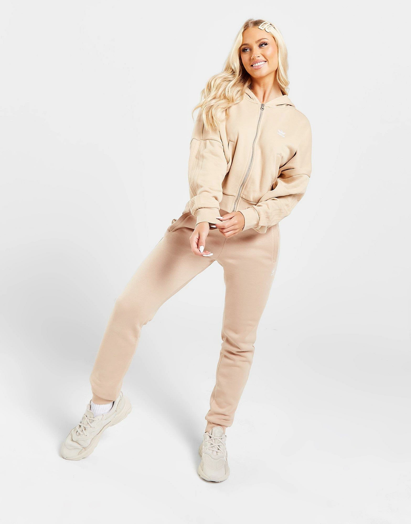 Adidas Originals 3-Stripes Full Zip Hættetrøje Brun - Billede 4