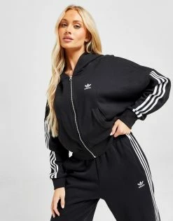 Adidas Originals 3-Stripes Full Zip Hættetrøje Sort