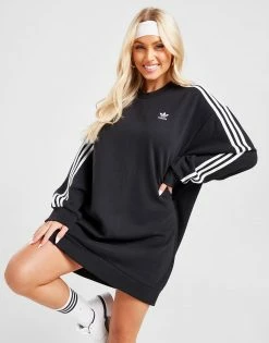 Adidas Originals 3-Stripes Oversize Crew Sweatshirt Kjole Dame Sort