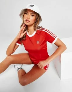 Adidas Originals 3-Stripes Slim T-Shirt Dame Rød