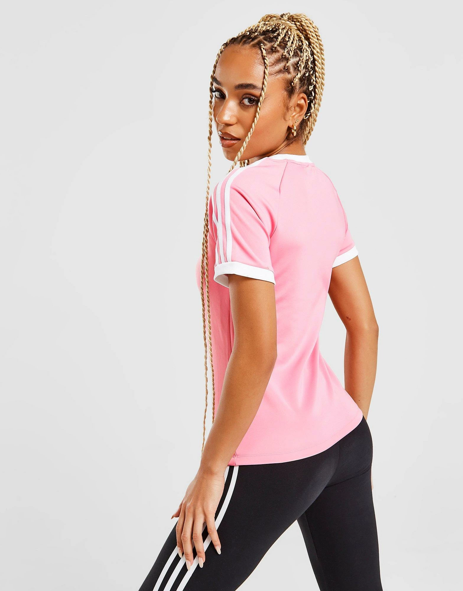 Adidas Originals 3-stripes Slim T-shirt Pink - Billede 3