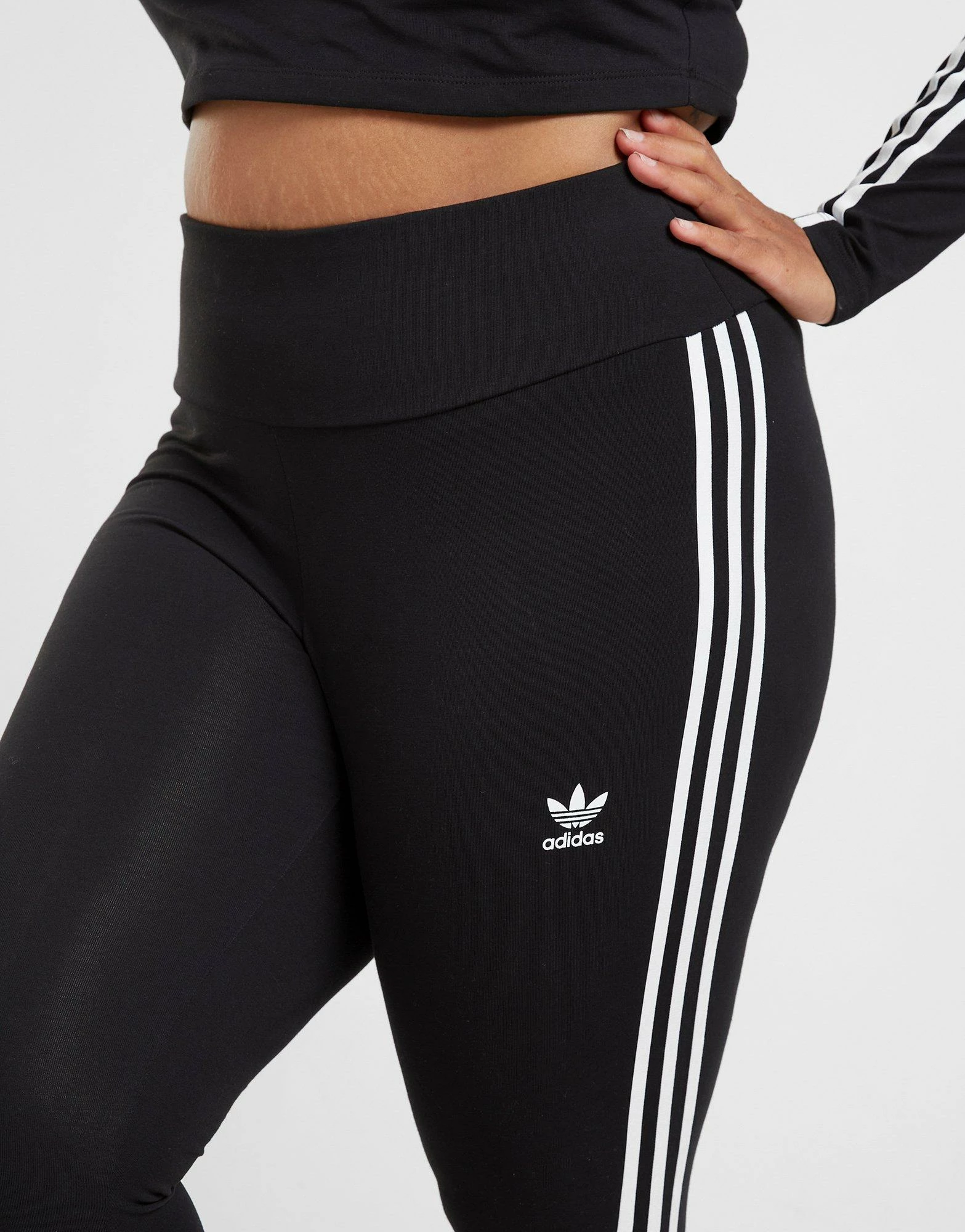 Adidas Originals 3 Stripe 'Plus Size' Leggings Sort - Billede 5