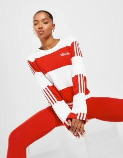 Adidas Originals Stripe Long Sleeve T-Shirt Rød