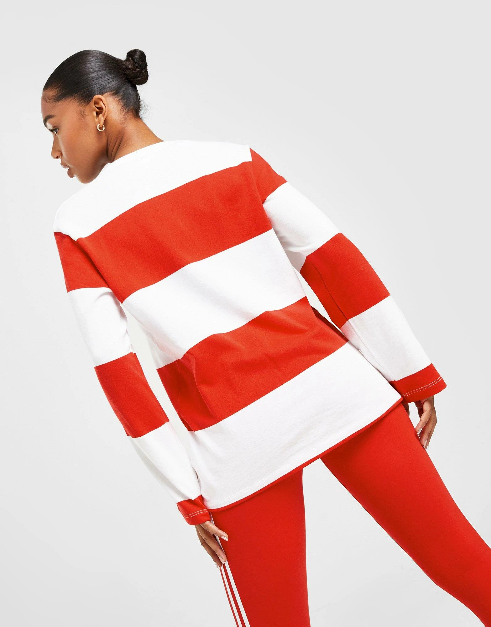 Adidas Originals Stripe Long Sleeve T-Shirt Rød - Billede 5