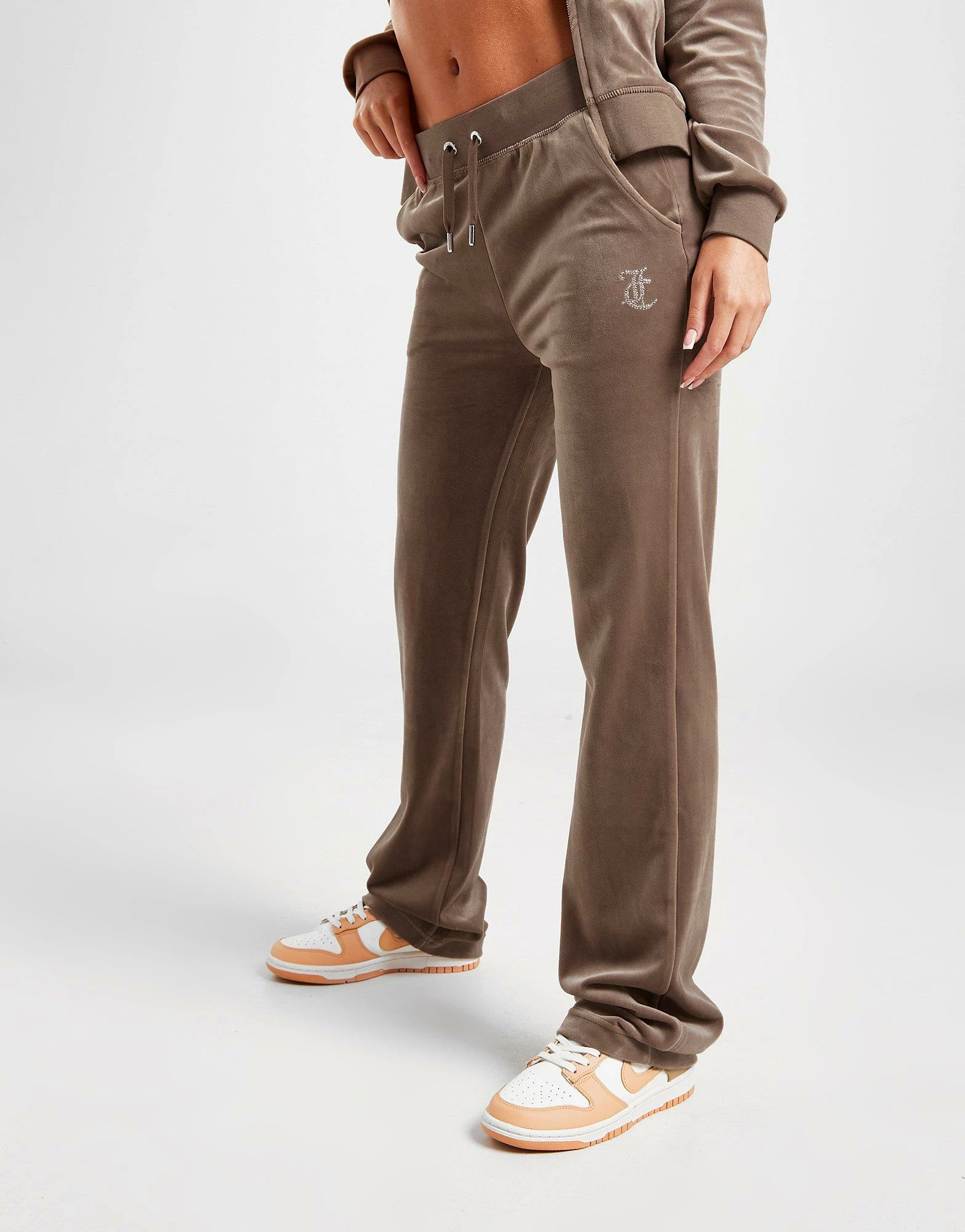 JUICY COUTURE Diamante Velour Joggingbukser Dame Brun - Billede 3