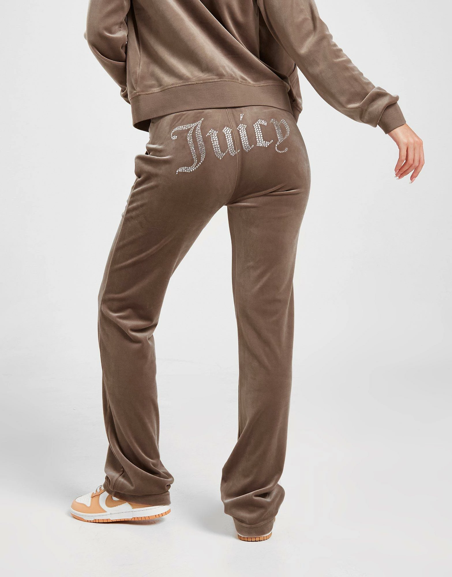 JUICY COUTURE Diamante Velour Joggingbukser Dame Brun - Billede 6
