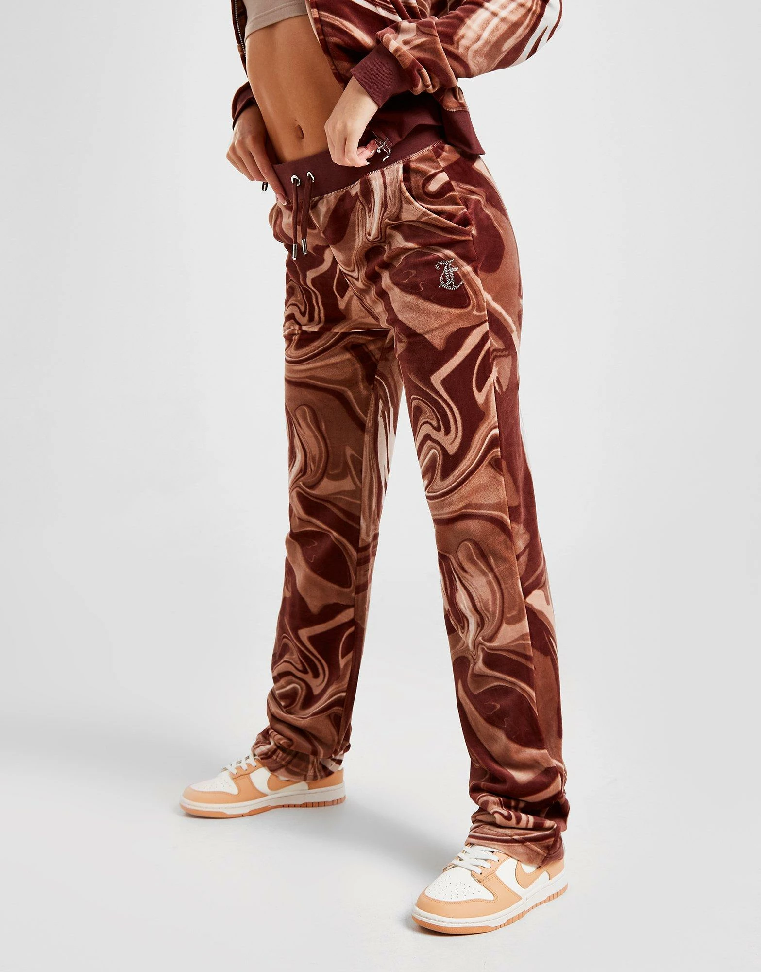 JUICY COUTURE Marble Velour Track Pants Brun - Billede 2
