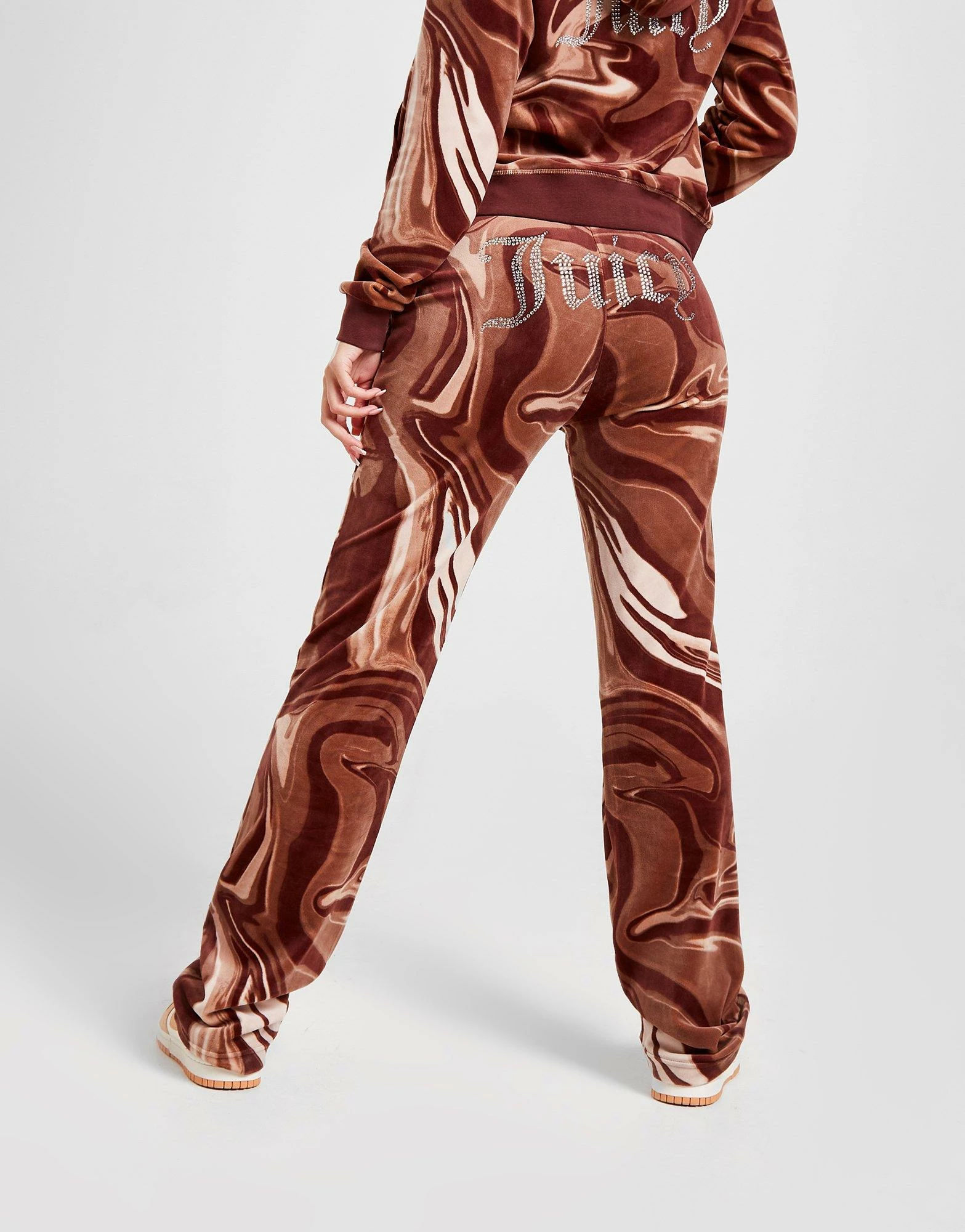 JUICY COUTURE Marble Velour Track Pants Brun - Billede 3
