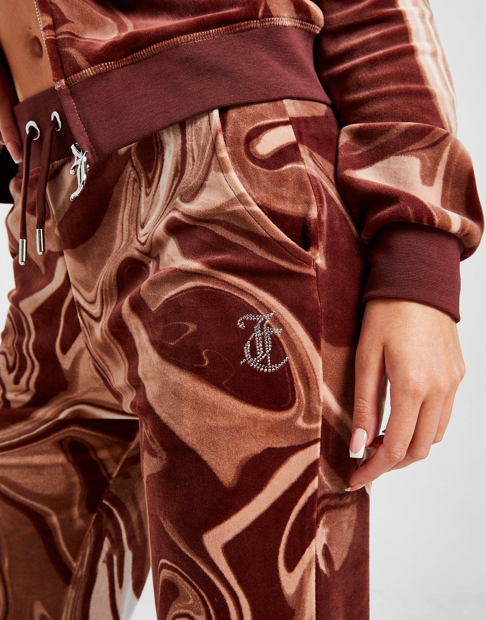 JUICY COUTURE Marble Velour Track Pants Brun - Billede 5