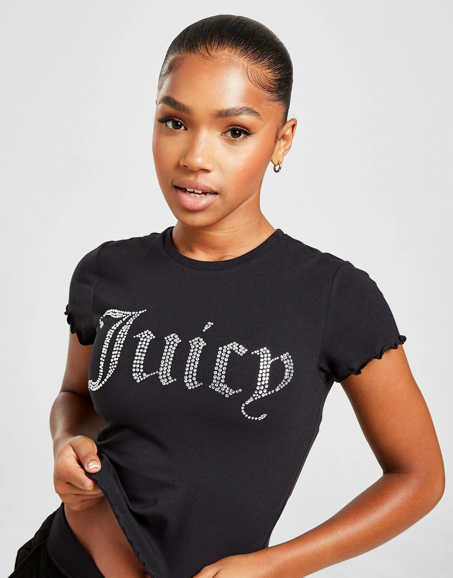 JUICY COUTURE Diamante Slim T-Shirt Sort - Billede 4
