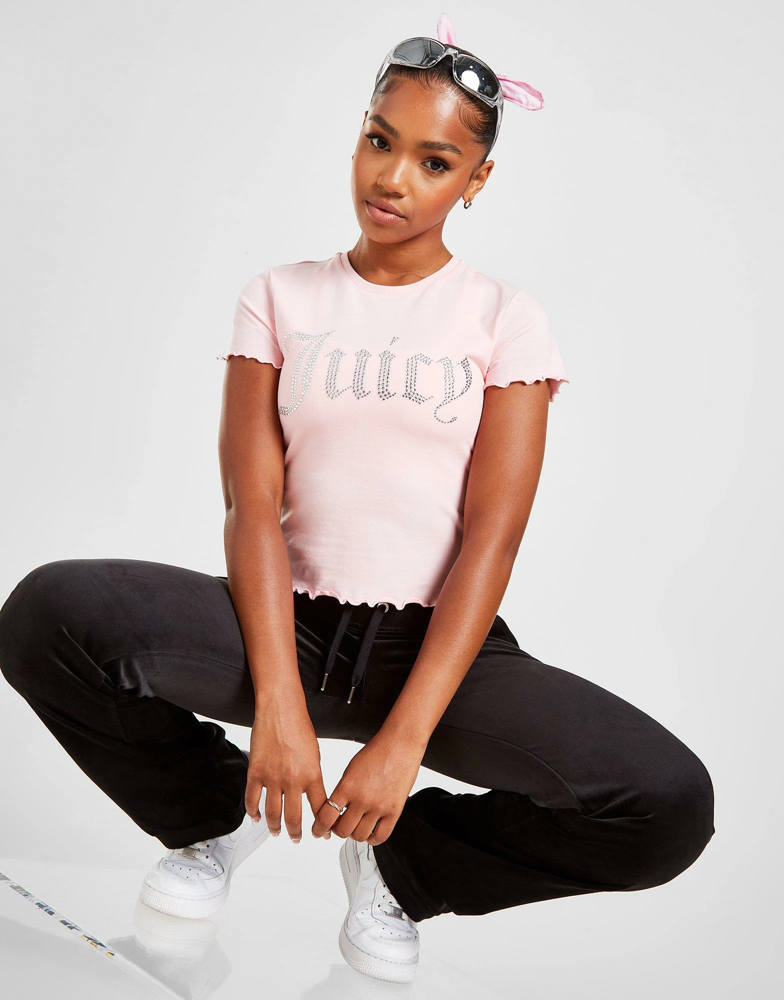 JUICY COUTURE Diamante Slim T-Shirt Pink
