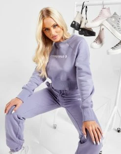 Converse Wordmark Crew Sweatshirt Lilla