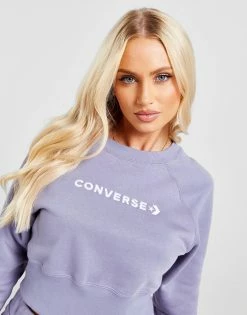 Converse Wordmark Crew Sweatshirt Lilla -Pink Soda Sport shop jd 559553 d
