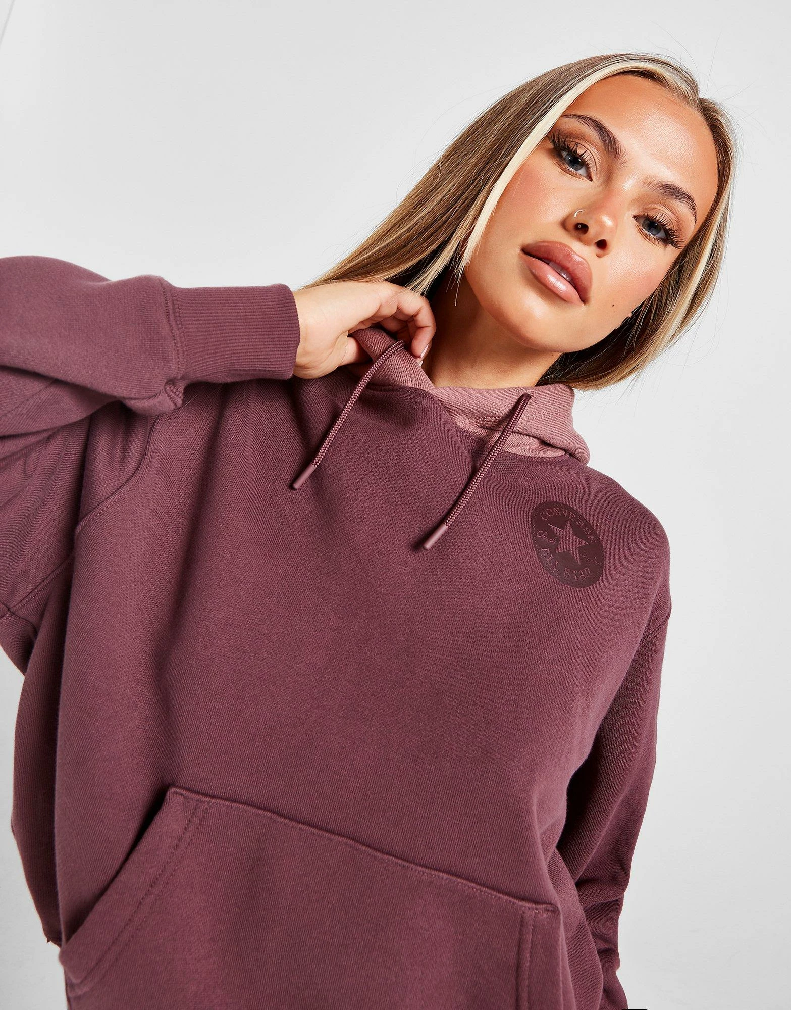 Converse Chuck Patch Overhead Hoodie Pink - Billede 4