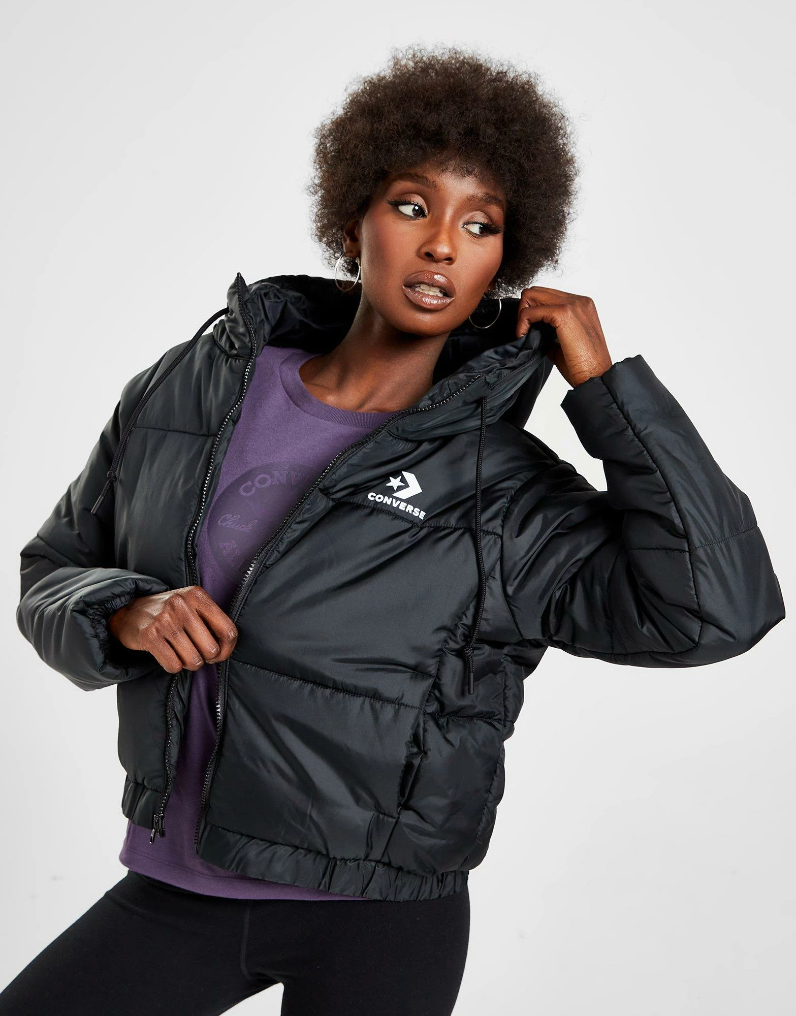 Converse Star Chevron Puffer Jacket Sort - Billede 2