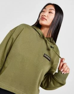 Napapijri Back Graphic Crop Hoodie Grøn