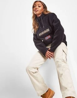 Napapijri Burgee Borg 1/2 Zip Hoodie Sort