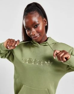 Adidas Originals Broderet Hættetrøje Dame Grøn