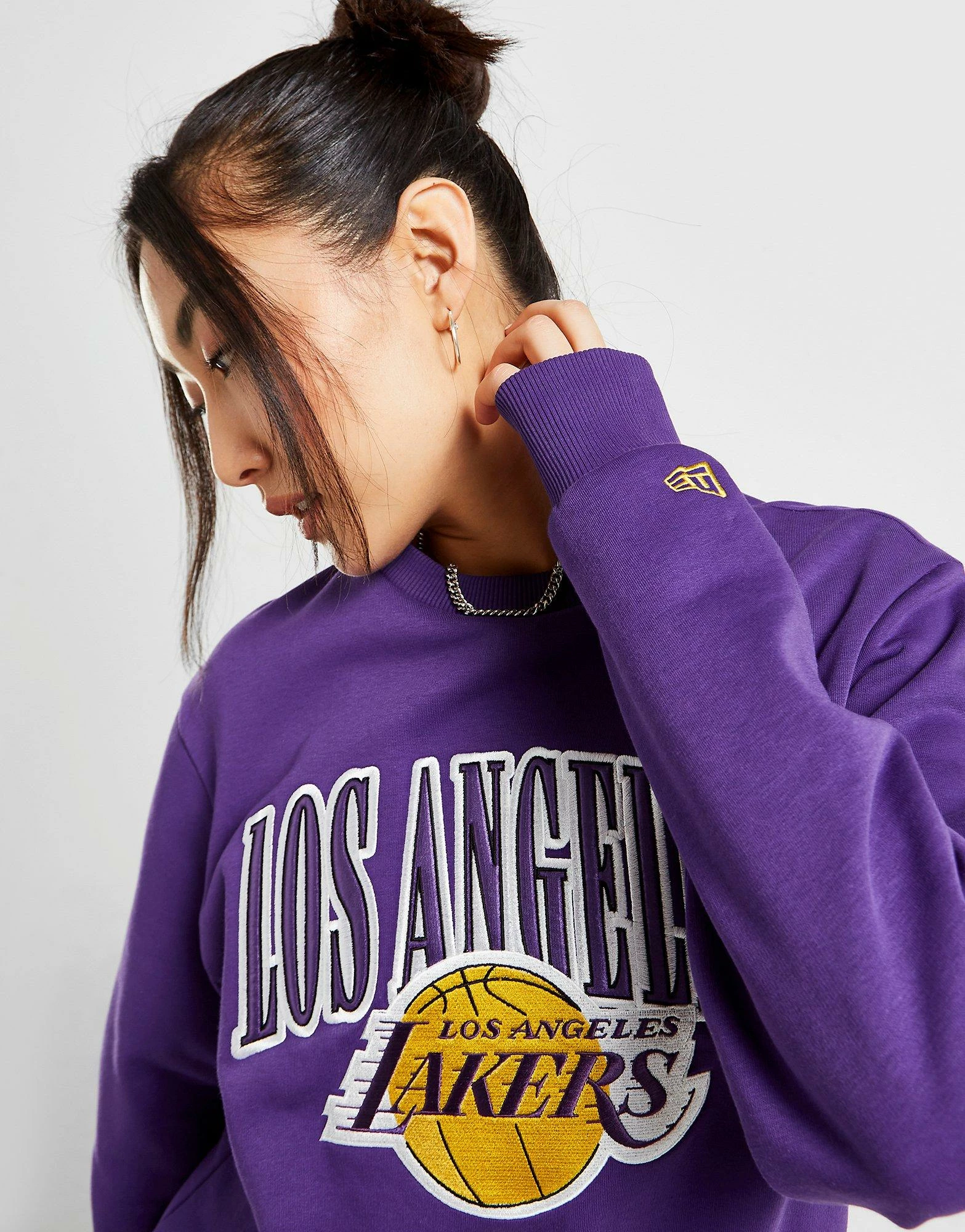 New Era NBA Los Angeles Lakers Satin Crew Sweatshirt Lilla - Billede 6