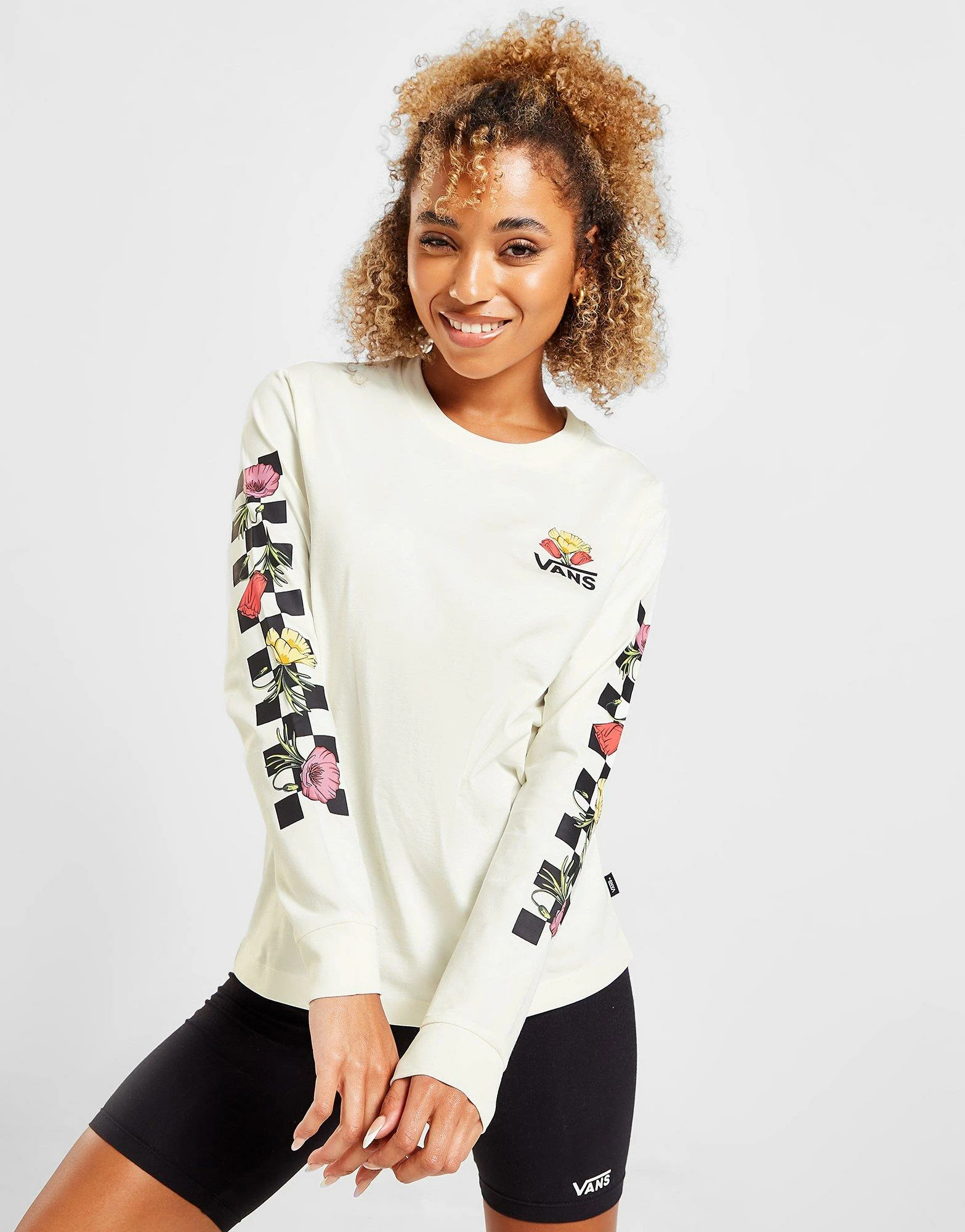 Vans Floral Long Sleeve T-Shirt Beige