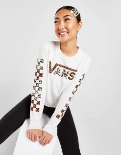 Vans Leopard Infill Long Sleeve T-Shirt Hvid
