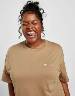Champion Plus Size Logo T-Shirt Dame Brun