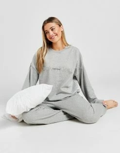 Calvin Klein Lounge Long Sleeve Crew Sweatshirt Grå